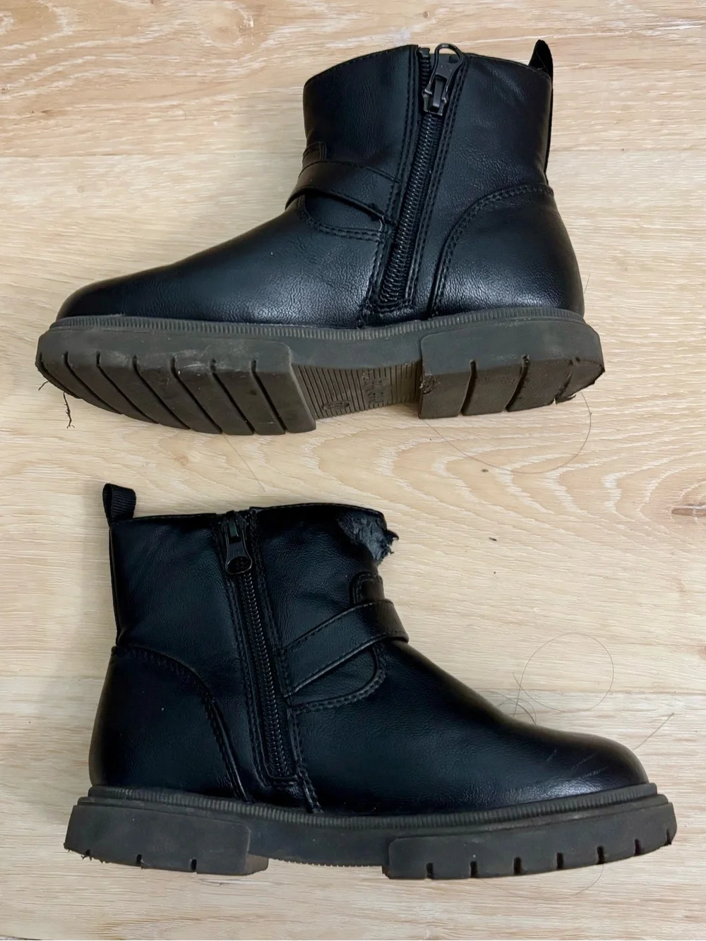 Cat & Jack Kids Black Ankle Boots with Buckle Detail
